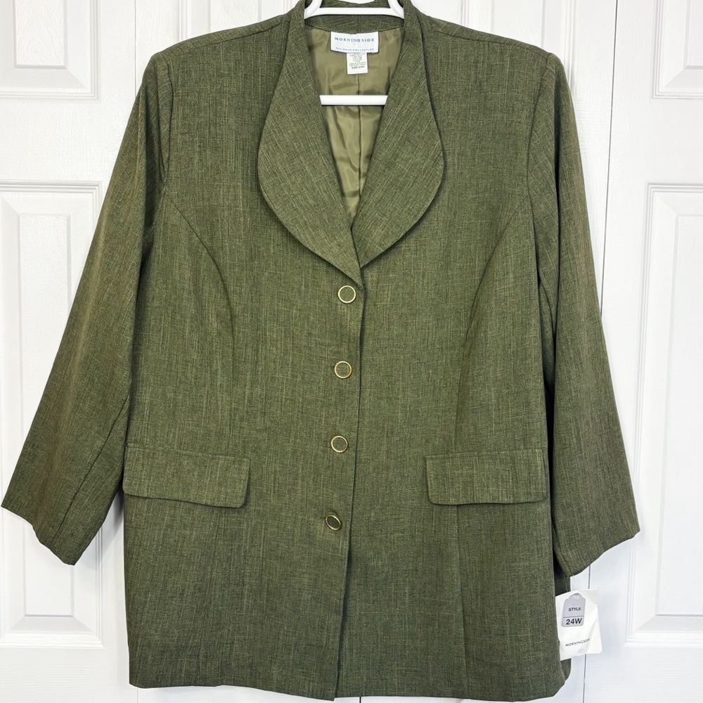 NWT Vintage Morningside Designer Collection Olive Green Suit Jacket 24W